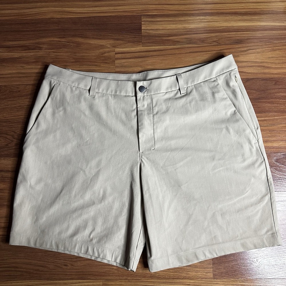 Lululemon ABC Classic Fit Shorts Mens 38x7 Beige/Khaki Chino Golf Performance - Picture 2 of 11